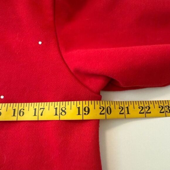 Quacker Factory Red & Navy Hooded Zip Sweatshirt with Crystal Beading Sz S - Picture 10 of 14